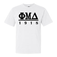 Load image into Gallery viewer, Phi Mu Delta Black Letter Comfort Colors T-Shirt - Fraternity Tee - Kite and Crest
