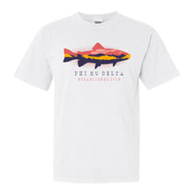 Load image into Gallery viewer, Phi Mu Delta Fishing Comfort Colors T-Shirt - Fraternity Tee - Kite and Crest
