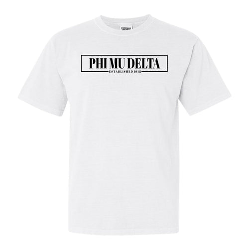 Phi Mu Delta Fraternal Block Comfort Colors T-Shirt - Fraternity Tee - Kite and Crest