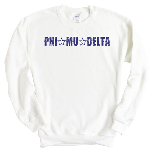 Phi Mu Delta Fraternal Star Sweatshirt - Fraternity Crewneck Sweatshirt - Kite and Crest