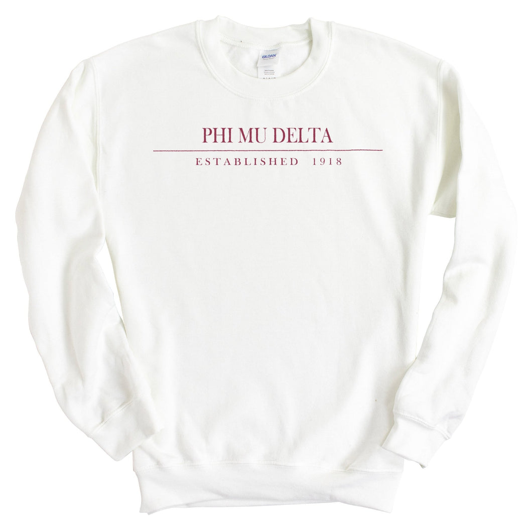 Phi Mu Delta Old Fashioned Vintage Sweatshirt - Fraternity Crewneck Sweatshirt - Kite and Crest