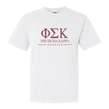 Load image into Gallery viewer, Phi Sigma Kappa Comfort Colors T-Shirt - Phi Sig Basic Lined Shirt - Kite and Crest
