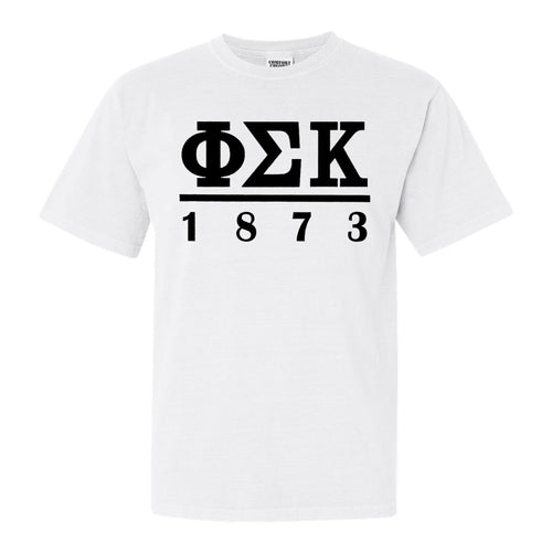 Phi Sigma Kappa Comfort Colors T-Shirt - Phi Sig Black Letters Shirt - Kite and Crest