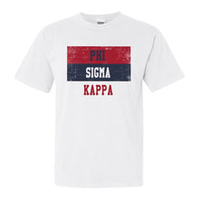 Load image into Gallery viewer, Phi Sigma Kappa Comfort Colors T-Shirt - Phi Sig Colorful Stripe Shirt - Kite and Crest
