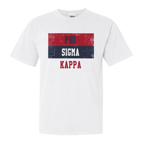 Phi Sigma Kappa Comfort Colors T-Shirt - Phi Sig Colorful Stripe Shirt - Kite and Crest
