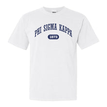 Load image into Gallery viewer, Phi Sigma Kappa Comfort Colors T-Shirt - Phi Sig Fraternal Arch Shirt - Kite and Crest
