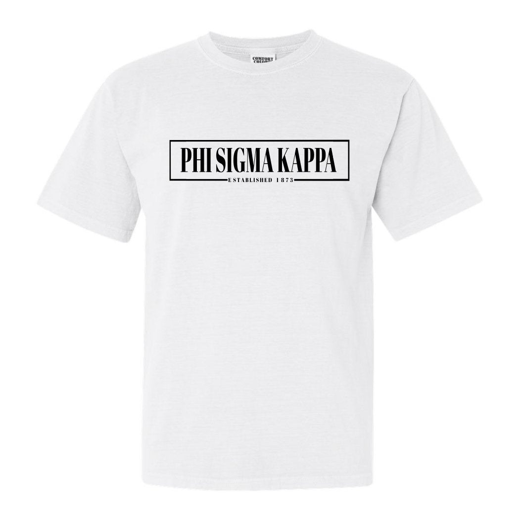 Phi Sigma Kappa Comfort Colors T-Shirt - Phi Sig Fraternal Block Shirt - Kite and Crest