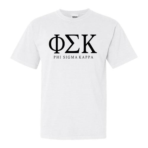 Phi Sigma Kappa Comfort Colors T-Shirt - Phi Sig Fraternal Block Shirt - Kite and Crest