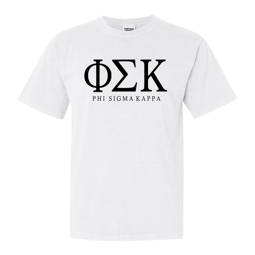 Phi Sigma Kappa Comfort Colors T-Shirt - Phi Sig Fraternal Block Shirt - Kite and Crest