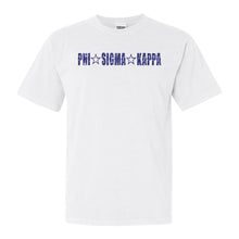 Load image into Gallery viewer, Phi Sigma Kappa Comfort Colors T-Shirt - Phi Sig Fraternal Star Shirt - Kite and Crest
