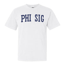 Load image into Gallery viewer, Phi Sigma Kappa Comfort Colors T-Shirt - Phi Sig Intrinsic Lettered Shirt - Kite and Crest
