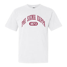 Load image into Gallery viewer, Phi Sigma Kappa Comfort Colors T-Shirt - Phi Sig Large Athletic Shirt - Kite and Crest
