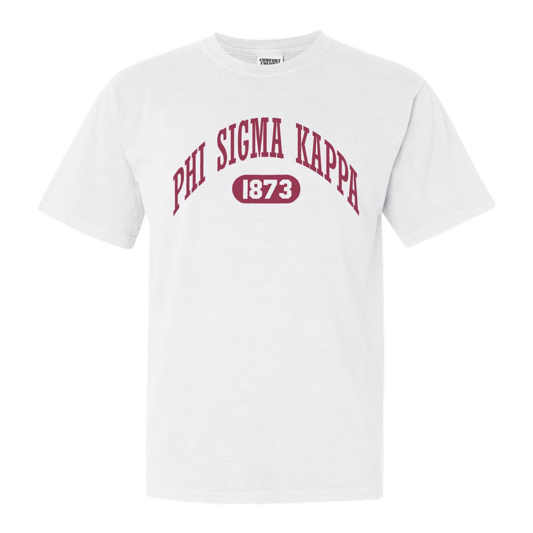 Phi Sigma Kappa Comfort Colors T-Shirt - Phi Sig Large Athletic Shirt - Kite and Crest