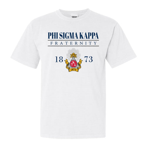 Phi Sigma Kappa Comfort Colors T-Shirt - Phi Sig Large Crest Shirt - Kite and Crest