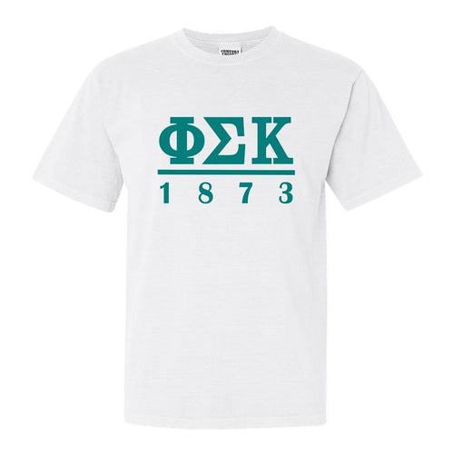 Phi Sigma Kappa Comfort Colors T-Shirt - Phi Sig Lettered Basic Shirt - Kite and Crest