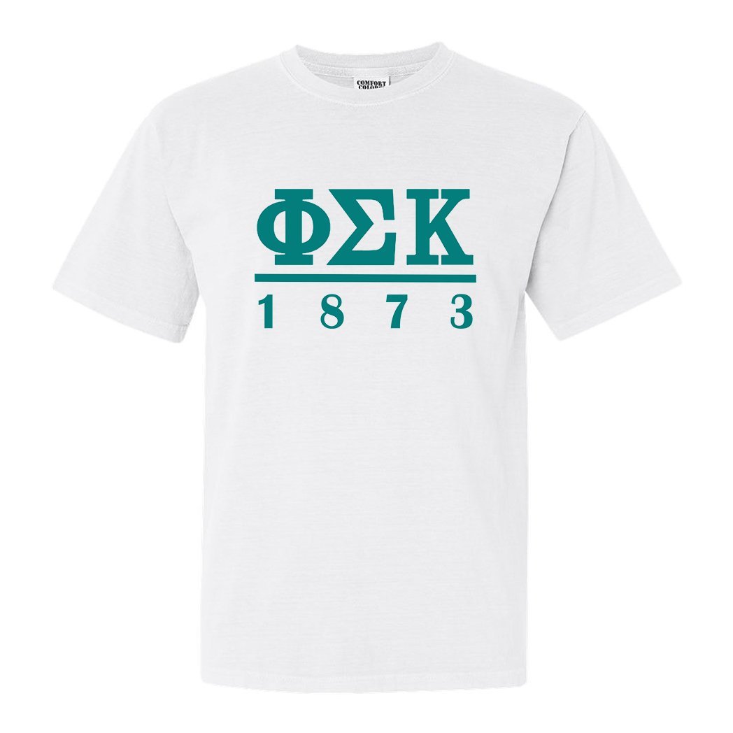 Phi Sigma Kappa Comfort Colors T-Shirt - Phi Sig Lettered Basic Shirt - Kite and Crest