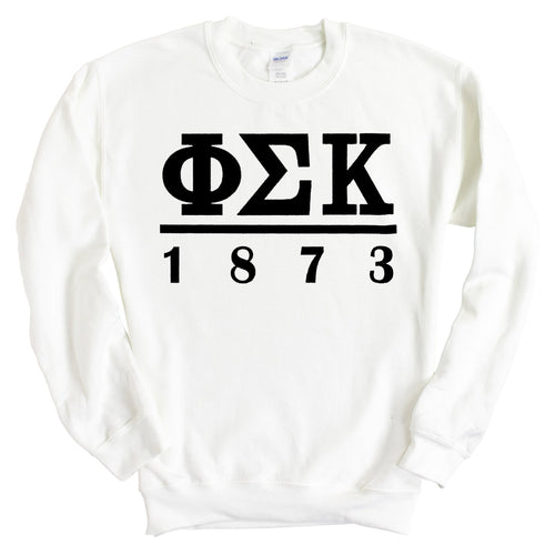 Phi Sigma Kappa Sweatshirt - Phi Sig Black Letters Crewneck Sweatshirt - Kite and Crest