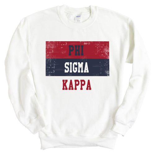 Phi Sigma Kappa Sweatshirt - Phi Sig Colorful Stripe Crewneck Sweatshirt - Kite and Crest