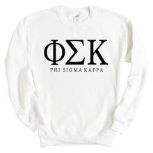 Load image into Gallery viewer, Phi Sigma Kappa Sweatshirt - Phi Sig Fraternal Block Crewneck Sweatshirt - Kite and Crest
