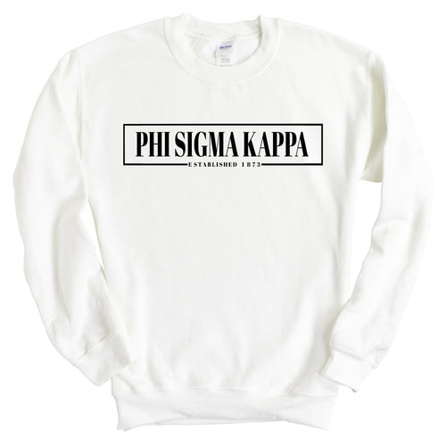 Phi Sigma Kappa Sweatshirt - Phi Sig Fraternal Block Crewneck Sweatshirt - Kite and Crest