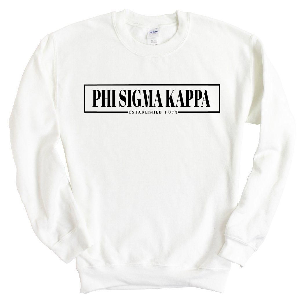 Phi Sigma Kappa Sweatshirt - Phi Sig Fraternal Block Crewneck Sweatshirt - Kite and Crest