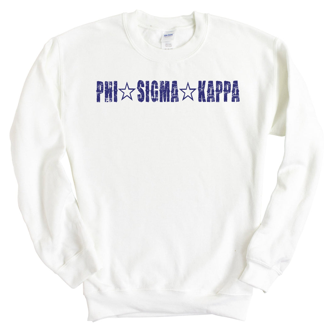 Phi Sigma Kappa Sweatshirt - Phi Sig Fraternal Star Crewneck Sweatshirt - Kite and Crest