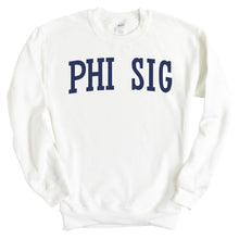 Load image into Gallery viewer, Phi Sigma Kappa Sweatshirt - Phi Sig Intrinsic Lettered Crewneck Sweatshirt - Kite and Crest
