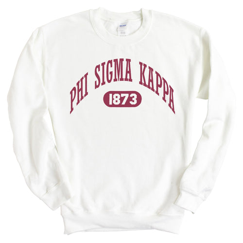 Phi Sigma Kappa Sweatshirt - Phi Sig Large Athletic Crewneck Sweatshirt - Kite and Crest