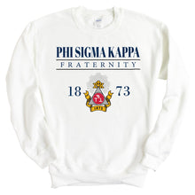 Load image into Gallery viewer, Phi Sigma Kappa Sweatshirt - Phi Sig Large Crest Crewneck Sweatshirt - Kite and Crest
