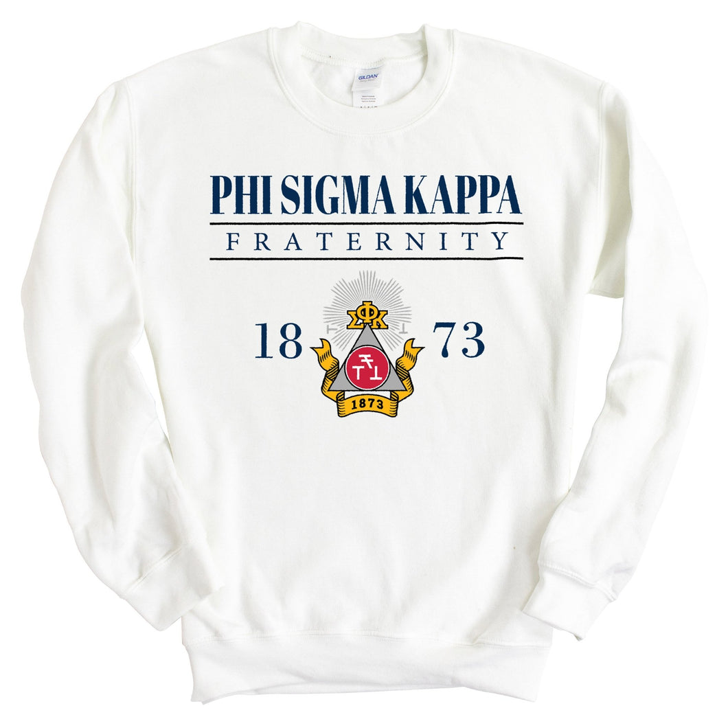 Phi Sigma Kappa Sweatshirt - Phi Sig Large Crest Crewneck Sweatshirt - Kite and Crest