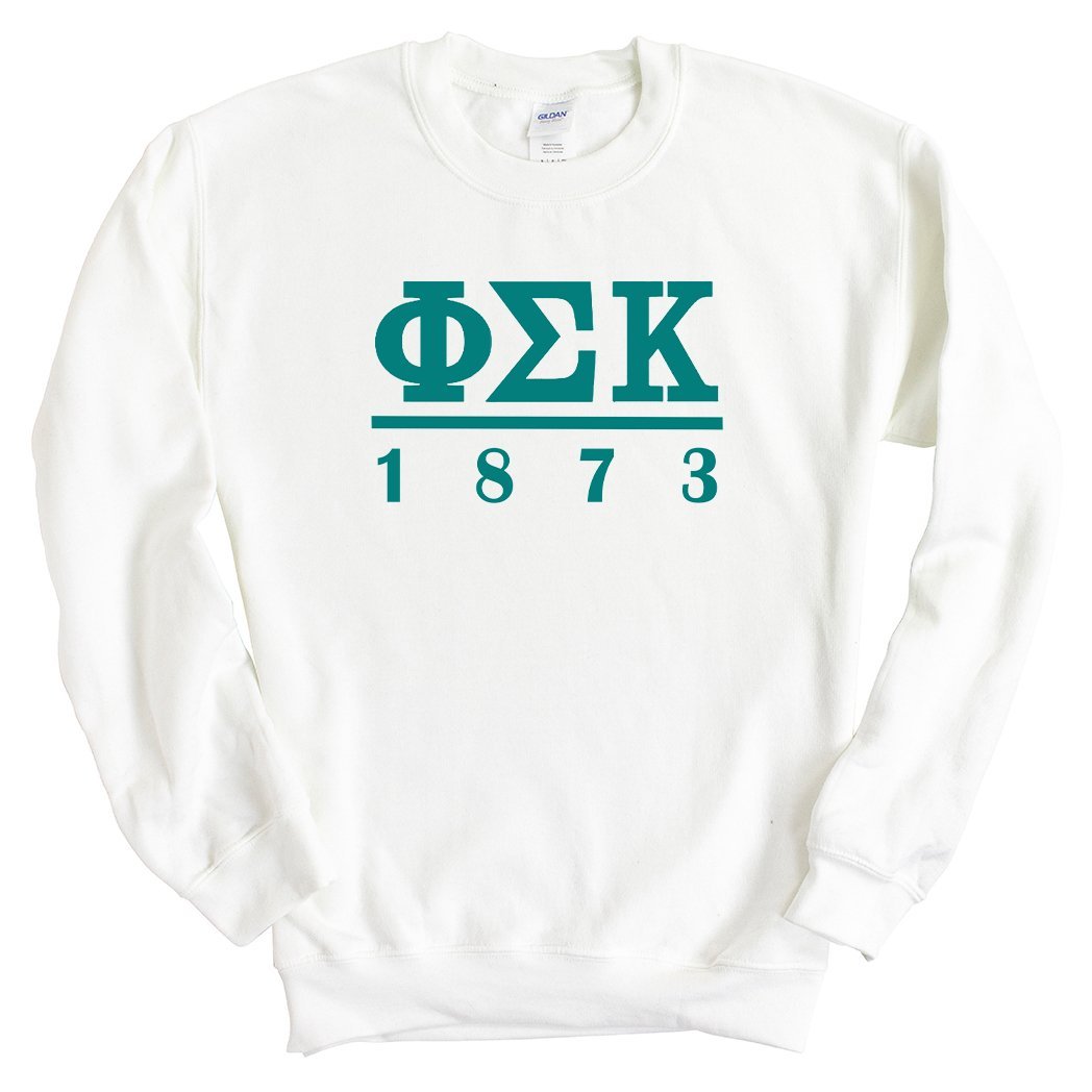 Phi Sigma Kappa Sweatshirt - Phi Sig Lettered Basic Crewneck Sweatshirt - Kite and Crest