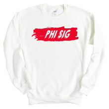 Load image into Gallery viewer, Phi Sigma Kappa Sweatshirt - Phi Sig Red Slash Crewneck Sweatshirt - Kite and Crest
