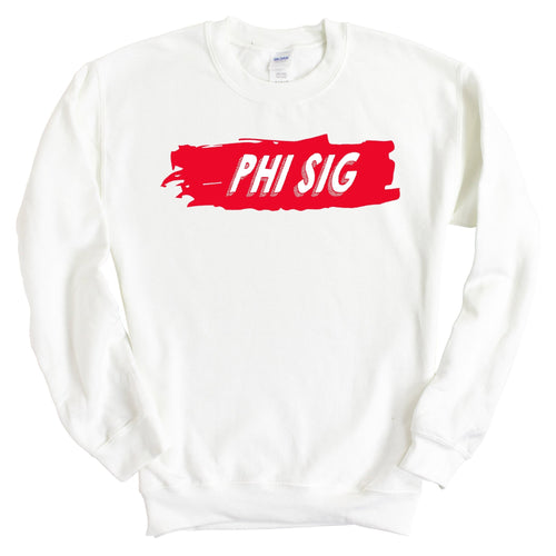 Phi Sigma Kappa Sweatshirt - Phi Sig Red Slash Crewneck Sweatshirt - Kite and Crest