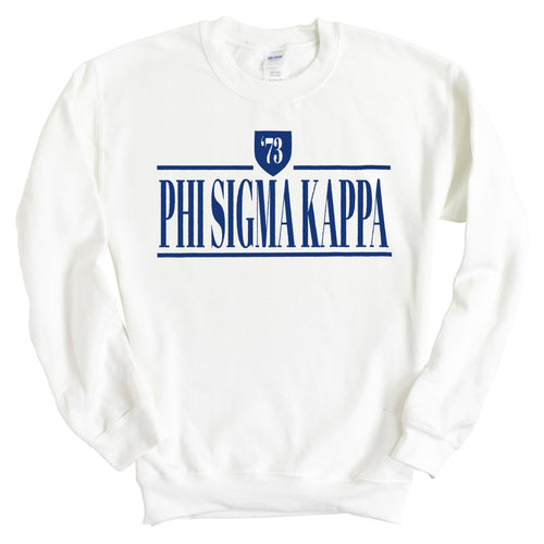 Phi Sigma Kappa Sweatshirt - Phi Sig Shield Crewneck Sweatshirt - Kite and Crest