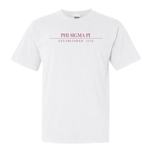 Load image into Gallery viewer, Phi Sigma Pi Boyfriend Comfort Colors T-Shirt - Kite and Crest
