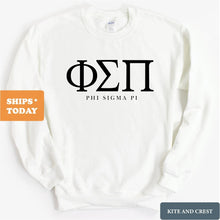 Load image into Gallery viewer, Phi Sigma Pi Classic Sweatshirt - Fraternity Crewneck Sweatshirt - Kite and Crest
