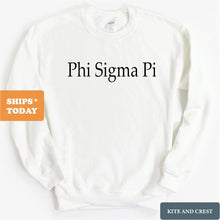 Load image into Gallery viewer, Phi Sigma Pi Clean and Simple Sweatshirt - Fraternity Crewneck Sweatshirt - Kite and Crest
