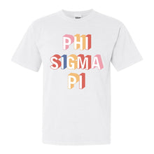 Load image into Gallery viewer, Phi Sigma Pi Colorful 3D Comfort Colors T-Shirt - Kite and Crest
