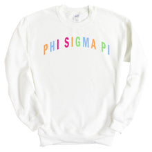 Load image into Gallery viewer, Phi Sigma Pi Greek Rainbow Sweatshirt - Fraternity Crewneck Sweatshirt - Kite and Crest
