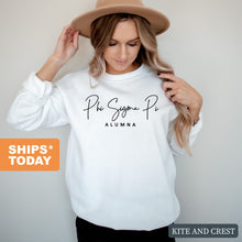 Load image into Gallery viewer, Phi Sigma Pi Sorority Alumna Sweatshirt - Fraternity Crewneck Sweatshirt - Kite and Crest
