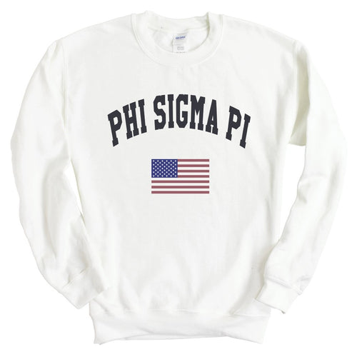 Phi Sigma Pi Traditional Flag Sweatshirt - Fraternity Crewneck Sweatshirt - Kite and Crest