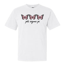 Load image into Gallery viewer, Phi Sigma Pi Trendy Butterfly Comfort Colors T-Shirt - Kite and Crest
