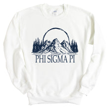 Load image into Gallery viewer, Phi Sigma Pi Weekend in the Mountains Sweatshirt - Fraternity Crewneck Sweatshirt - Kite and Crest
