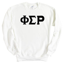 Load image into Gallery viewer, Phi Sigma Rho Basic Black Letters Crewneck Sweatshirt - Kite and Crest
