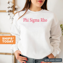 Load image into Gallery viewer, Phi Sigma Rho Basic Written Crewneck Sweatshirt - Kite and Crest
