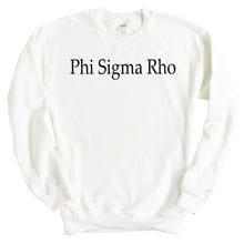 Load image into Gallery viewer, Phi Sigma Rho Black Written Crewneck Sweatshirt - Kite and Crest
