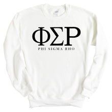 Load image into Gallery viewer, Phi Sigma Rho Block Letter Crewneck Sweatshirt - Kite and Crest
