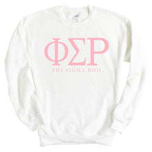 Load image into Gallery viewer, Phi Sigma Rho Pink Letter Crewneck Sweatshirt - Kite and Crest
