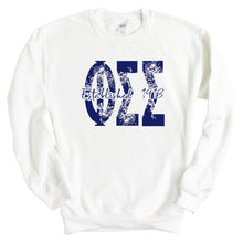 Load image into Gallery viewer, Phi Sigma Sigma Blue Floral Sorority Crewneck Sweatshirt - Kite and Crest
