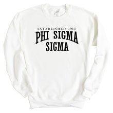 Load image into Gallery viewer, Phi Sigma Sigma Established Sorority Crewneck Sweatshirt - Kite and Crest
